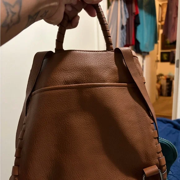Aimee Kestenberg Brown Leather Backpack - Picture 2 of 4